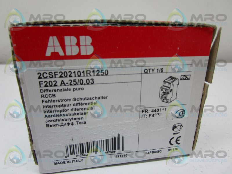 ABB 2CSF202101R1250 CIRCUIT BREAKER 25A  NSFS