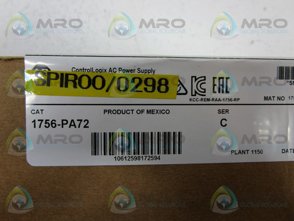 ALLEN BRADLEY 1756-PA72 SER. C DATE: 2016  NSFS