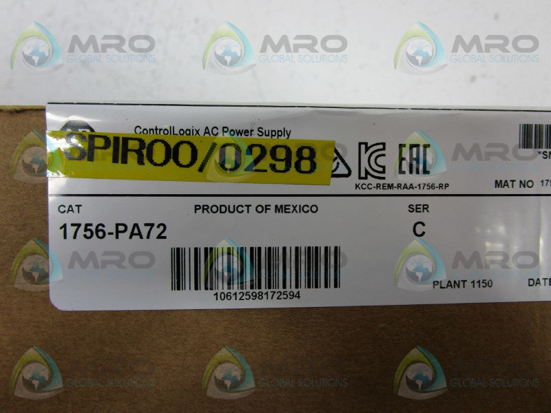 ALLEN BRADLEY 1756-PA72 SER. C DATE: 2016  NSFS