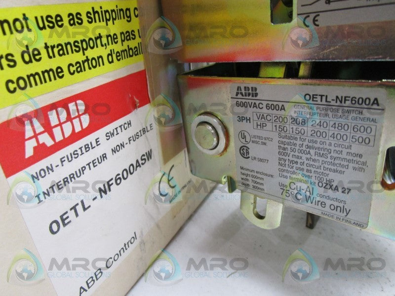 ABB OETL-NF600ASW DISCONNECT SWITCH  NSMP