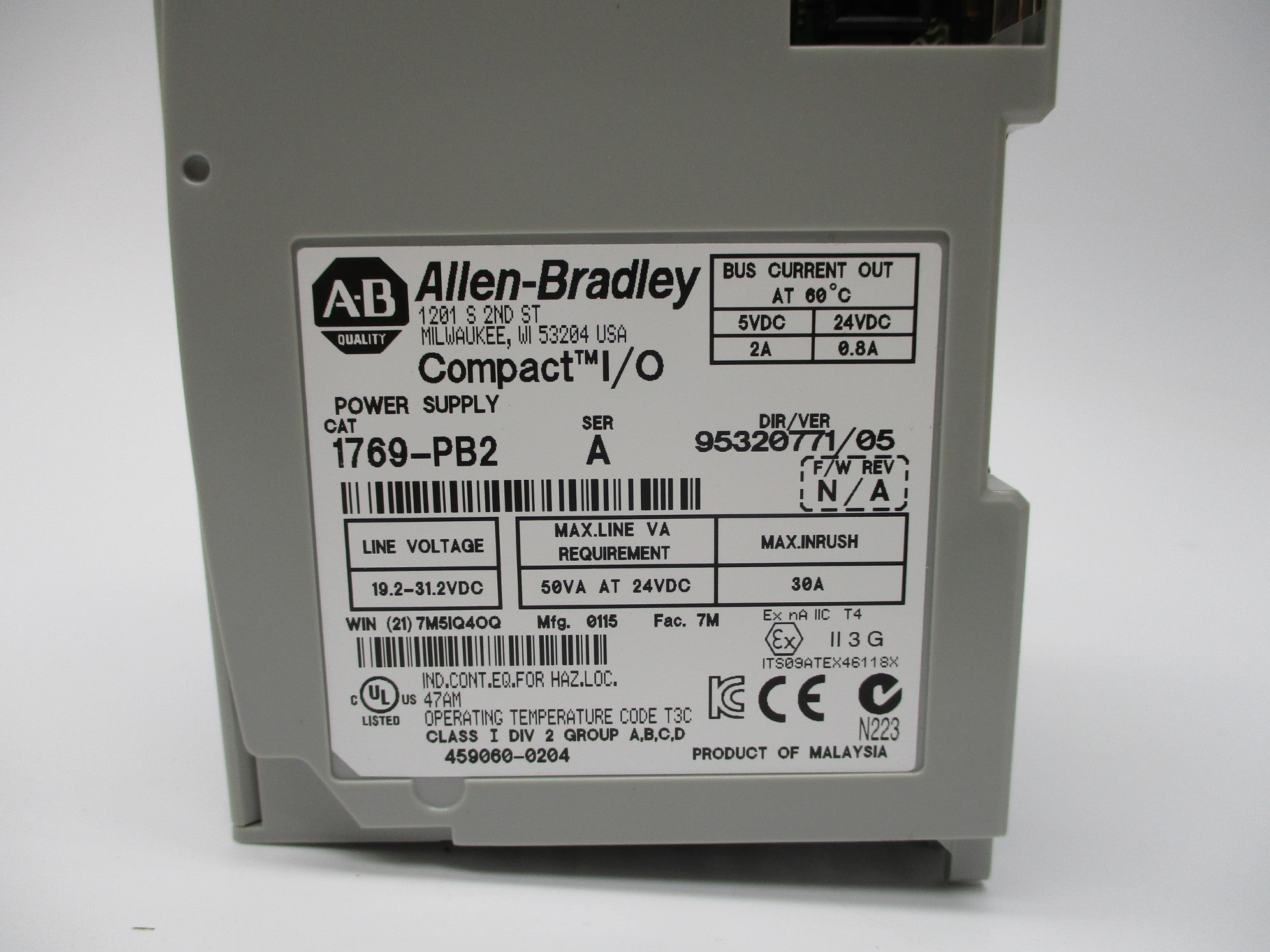 ALLEN BRADLEY 1769-PB2 SER. A 19.2-31.2VDC 30A NSNP
