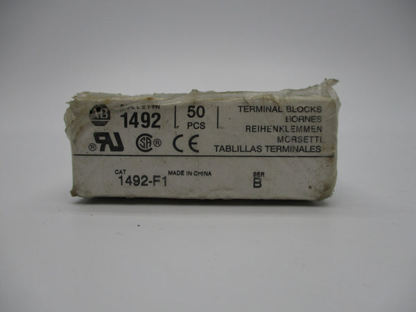 ALLEN BRADLEY 1492-F1 SER. B (PKG OF 50) (BK/WH)  NSFS