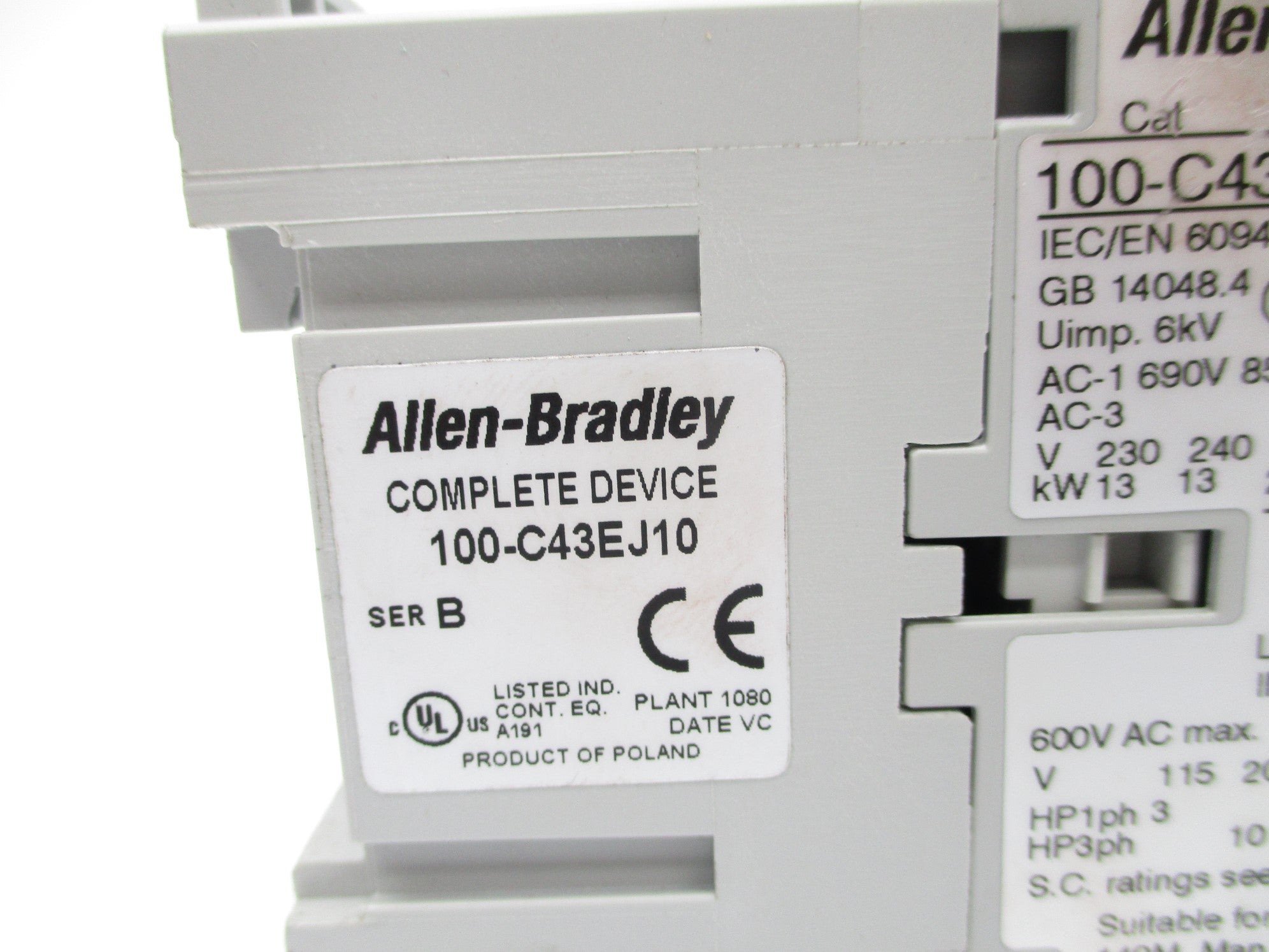 ALLEN BRADLEY 100-C43EJ10 SER. B 24VDC NSNP