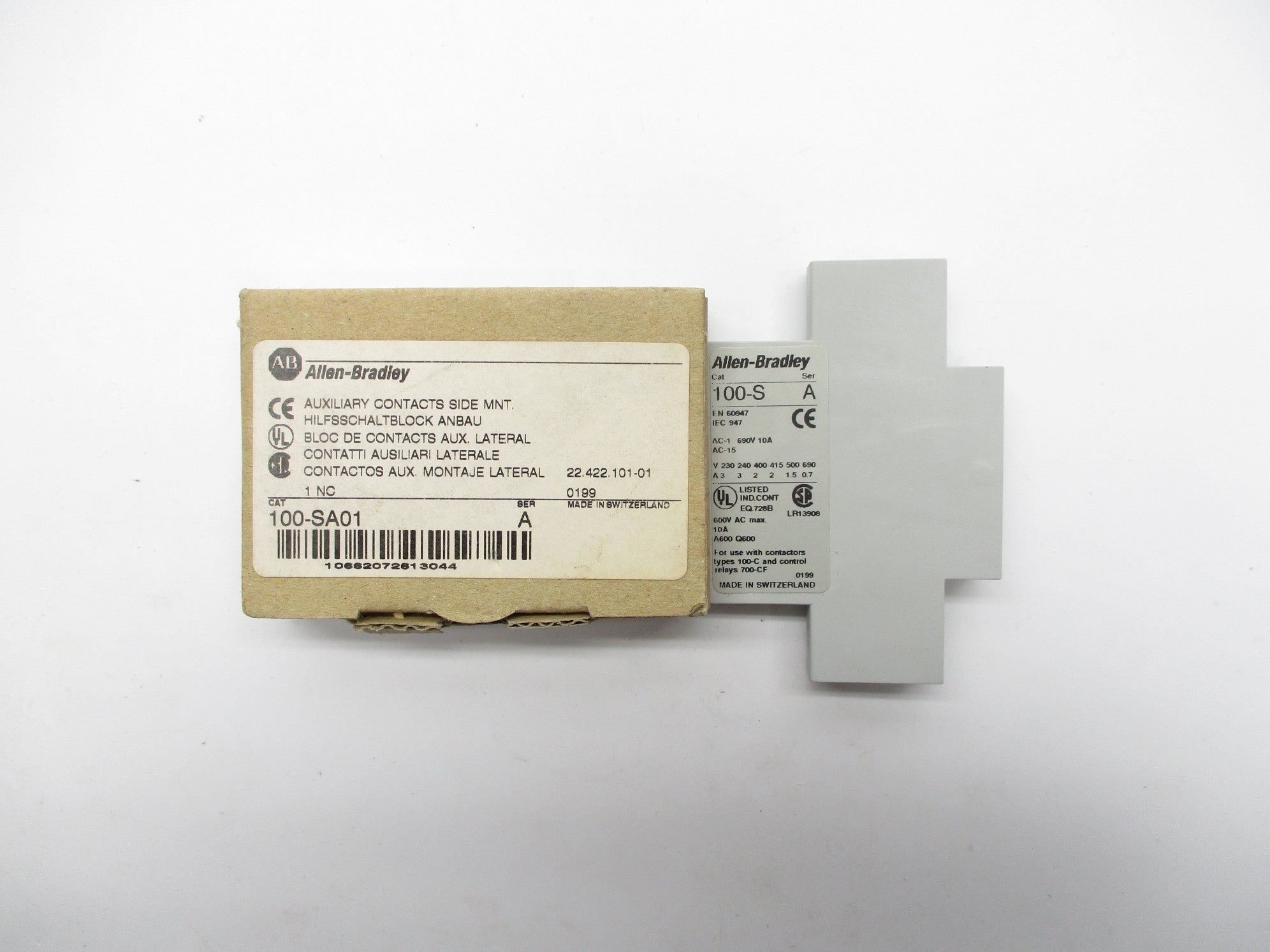 ALLEN BRADLEY 100-SA01 SER. A 600V 10A (BR/WH) NSMP