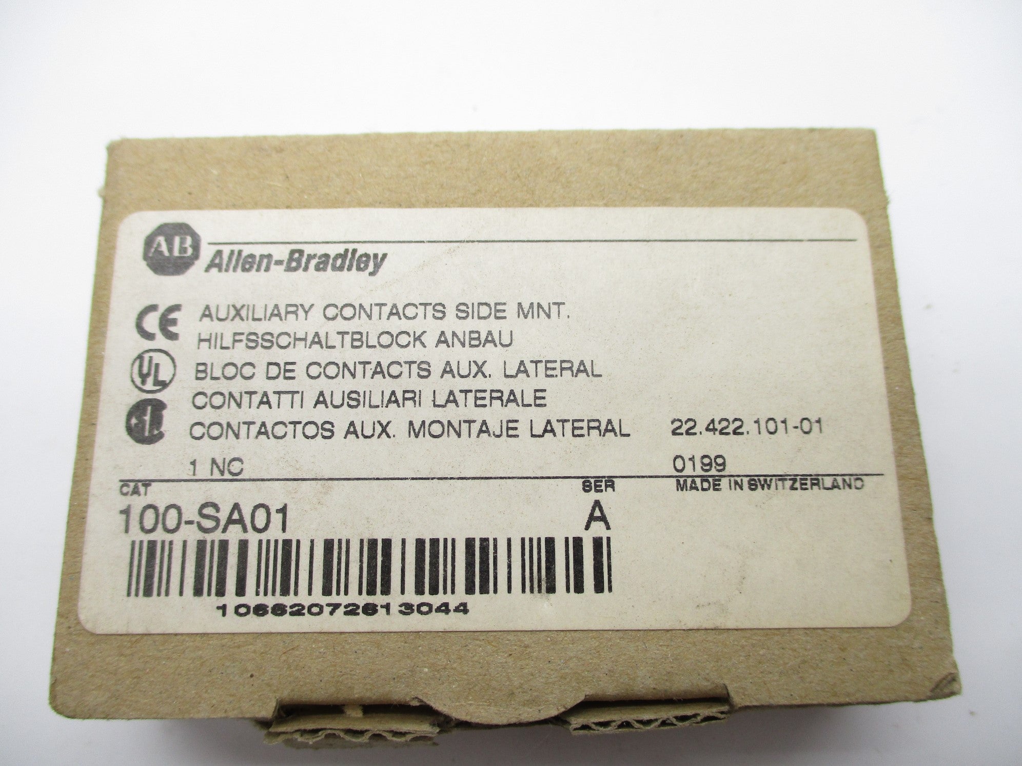 ALLEN BRADLEY 100-SA01 SER. A 600V 10A (BR/WH) NSMP