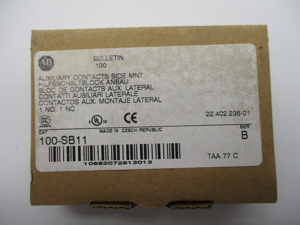 ALLEN BRADLEY 100-SB11 SER. B 600VAC 10A (BR/WH) NSMP