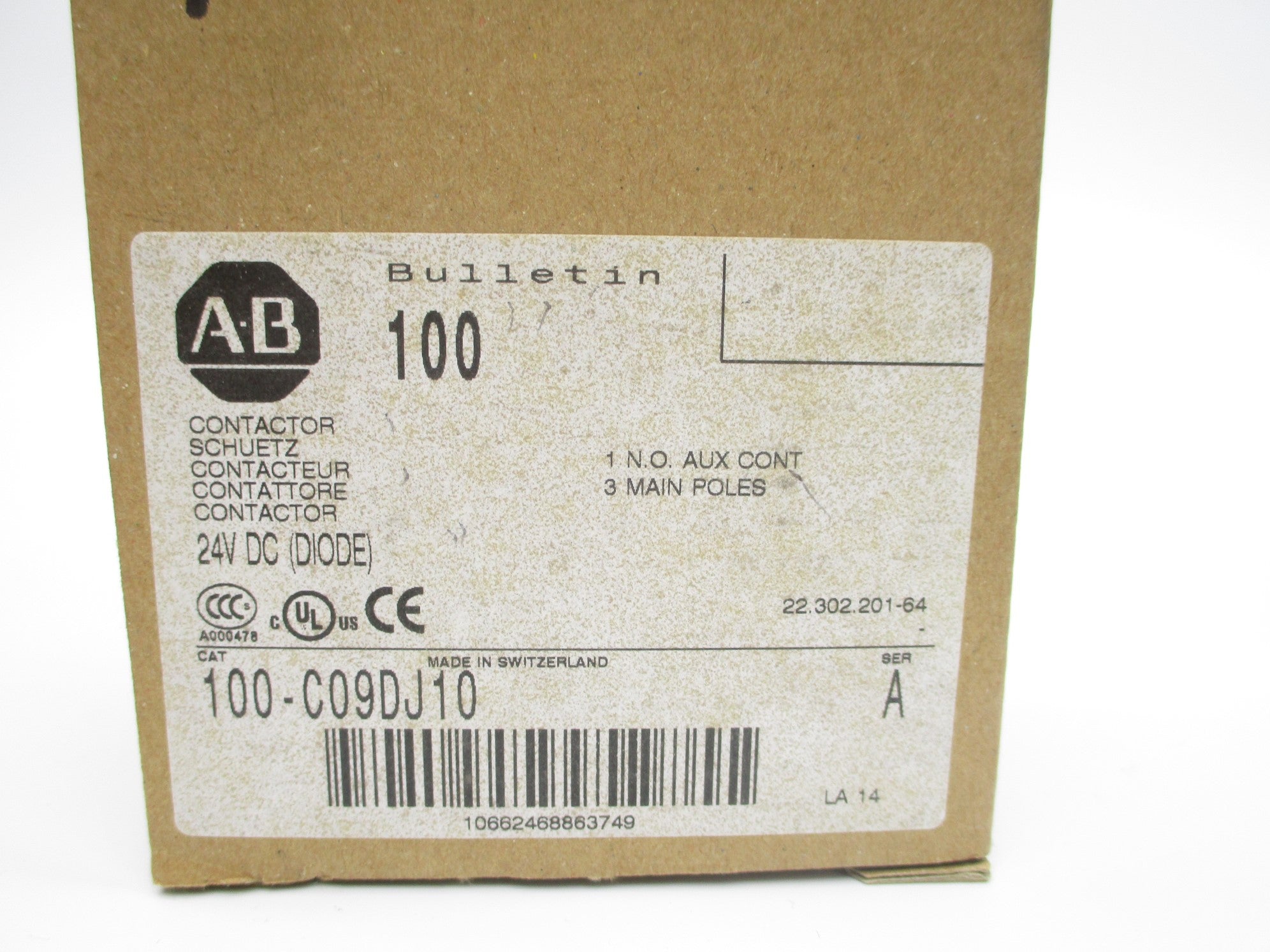 ALLEN BRADLEY 100-C09DJ10 SER. A 24V (BR/WH) NSMP