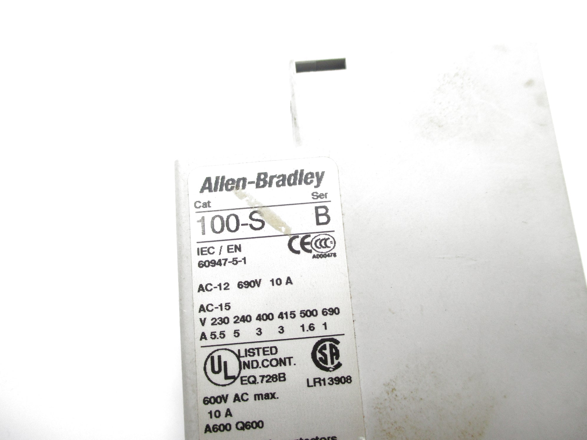 ALLEN BRADLEY 100-SA11 SER. B 600VAC 10A UNMP