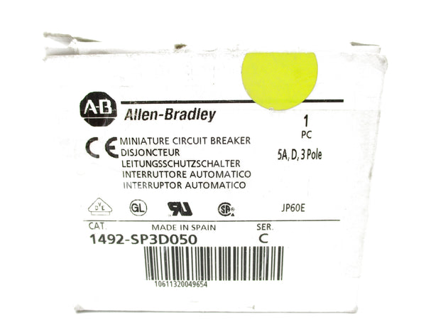 ALLEN BRADLEY 1492-SP3D050 SER. C 5A 277VAC (WH) NSMP