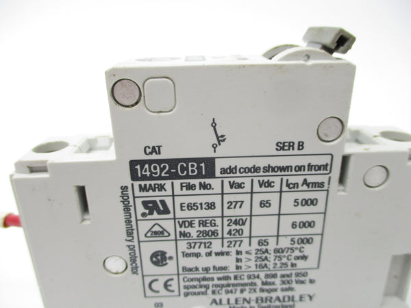 ALLEN BRADLEY 1492-CB1H030 SER. B 3A 277VAC UNMP