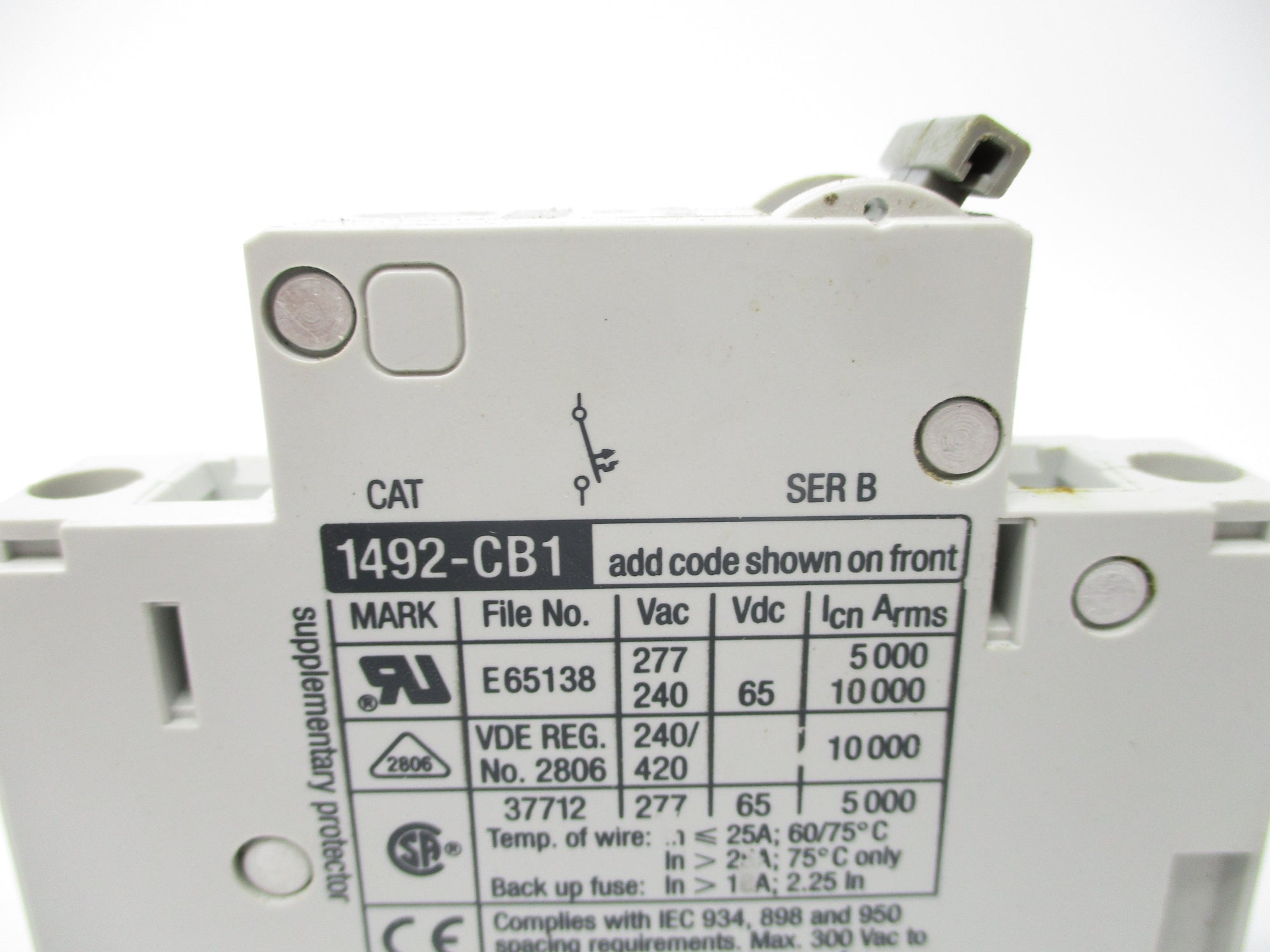 ALLEN BRADLEY 1492-CB1F010 SER. B 1A 277VAC UNMP