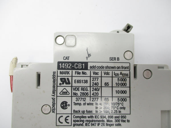 ALLEN BRADLEY 1492-CB1F100 SER. B 10A 277VAC UNMP