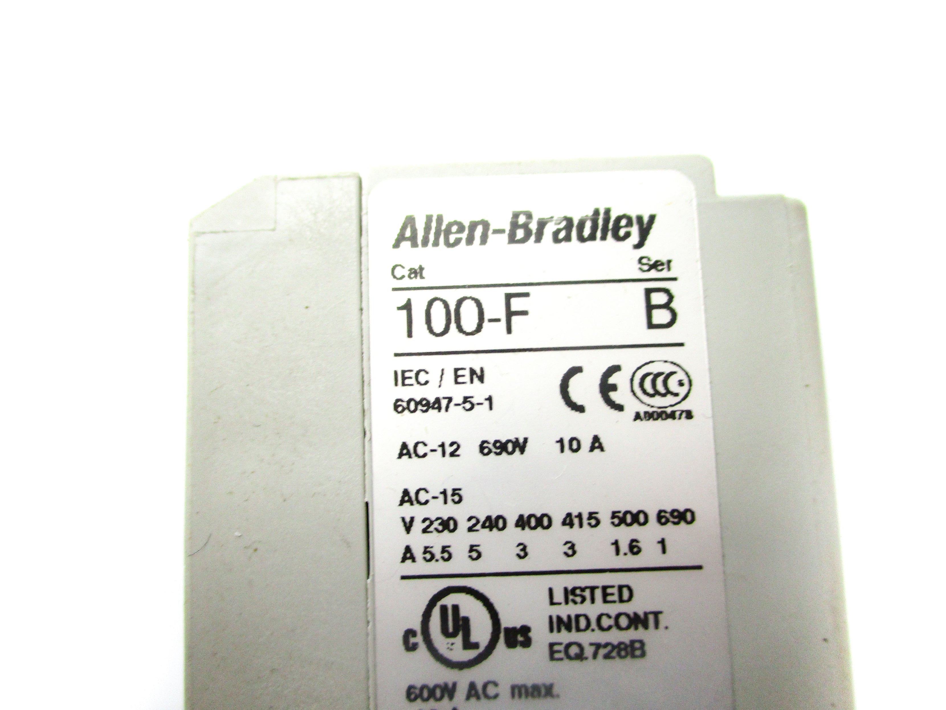 ALLEN BRADLEY 100-FA11 SER. B 600VAC 10A NSNP
