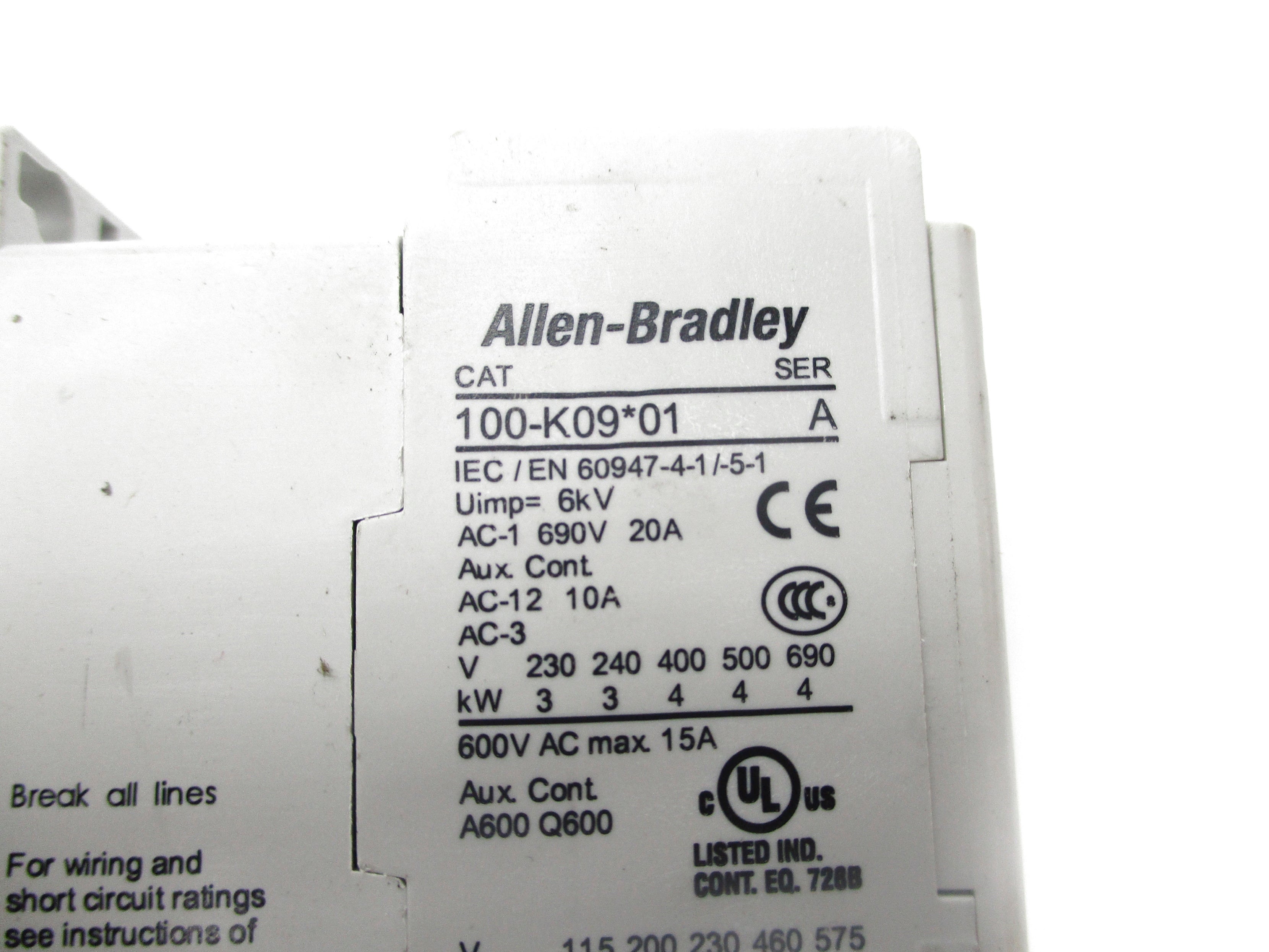 ALLEN BRADLEY 100-K09D01 SER. A 110/120V NSNP