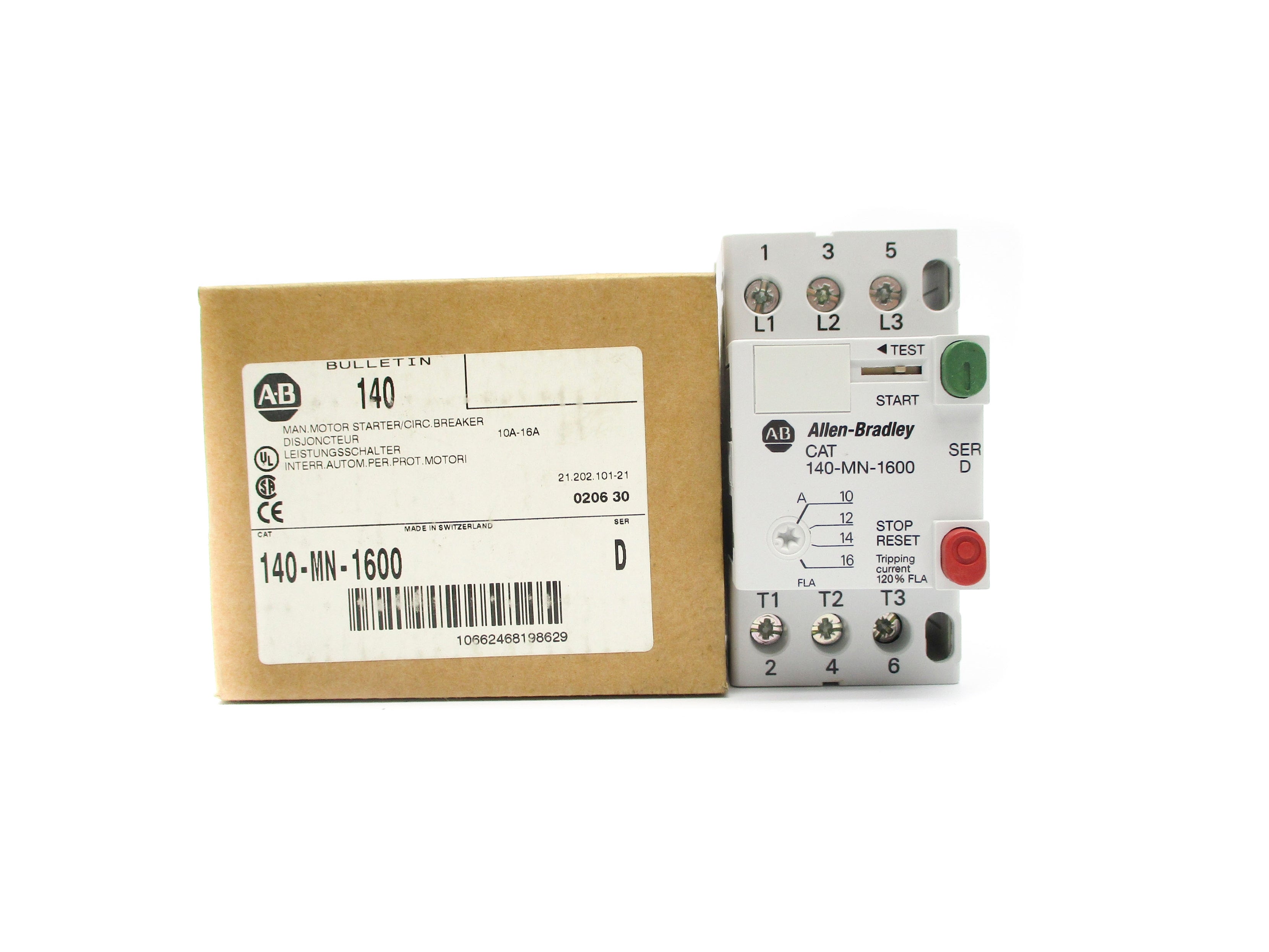 ALLEN BRADLEY 140-MN-1600 SER. D (BR/WH) NSMP