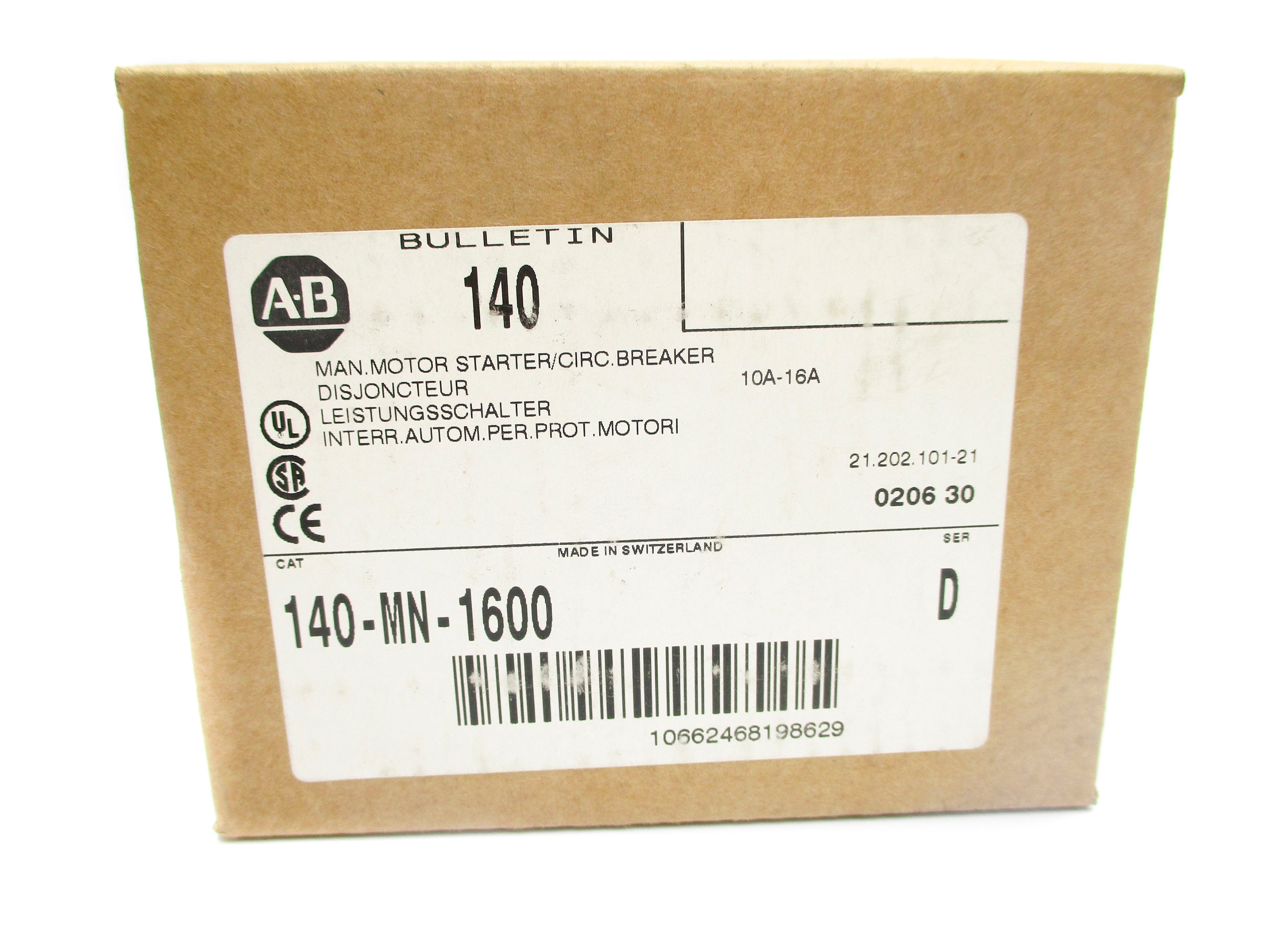 ALLEN BRADLEY 140-MN-1600 SER. D (BR/WH) NSMP
