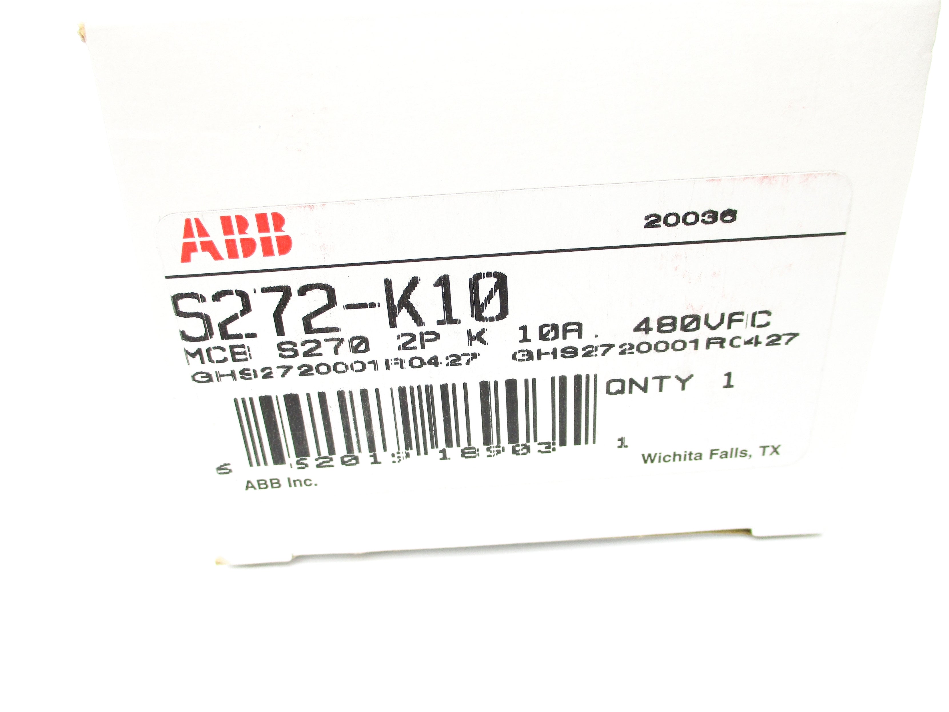 ABB GHS2720001R0427 S272-K10 480VAC 10A NSMP