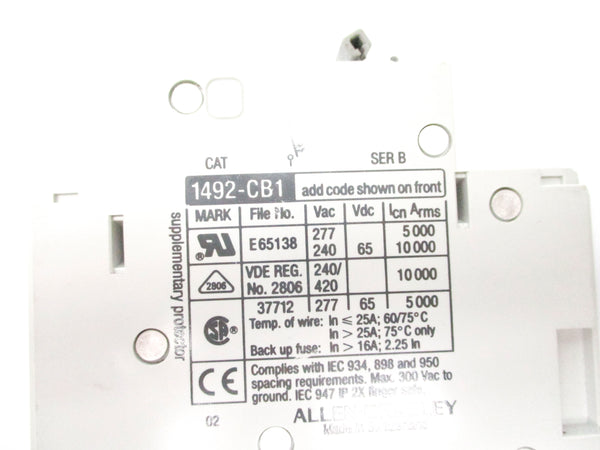 ALLEN BRADLEY 1492-CB1G050 SER. B 277VAC 5A NSNP