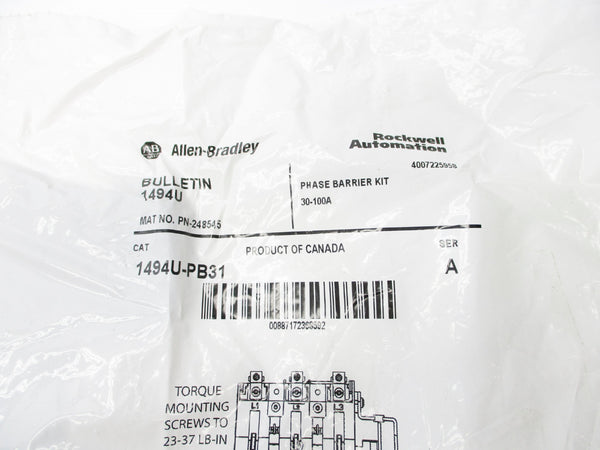 ALLEN BRADLEY 1494U-PB31 SER. A NSMP