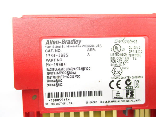 ALLEN BRADLEY 1734-IB8S SER. A 24VDC NSNP