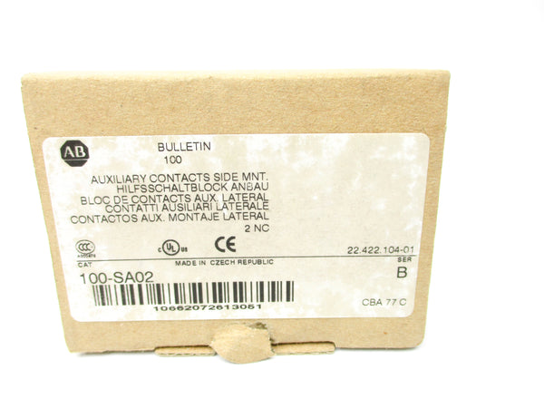 ALLEN BRADLEY 100-SA02 SER. B 600VAC 10A (BR/WH) NSMP