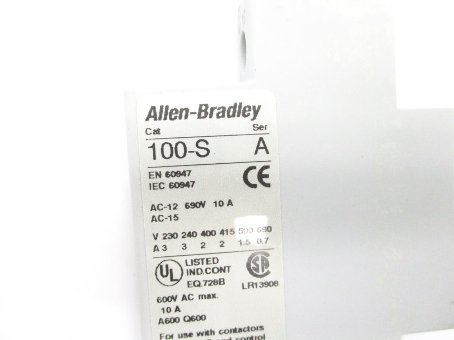 ALLEN BRADLEY 100-SB20 SER. B 600VAC 10A NSNP