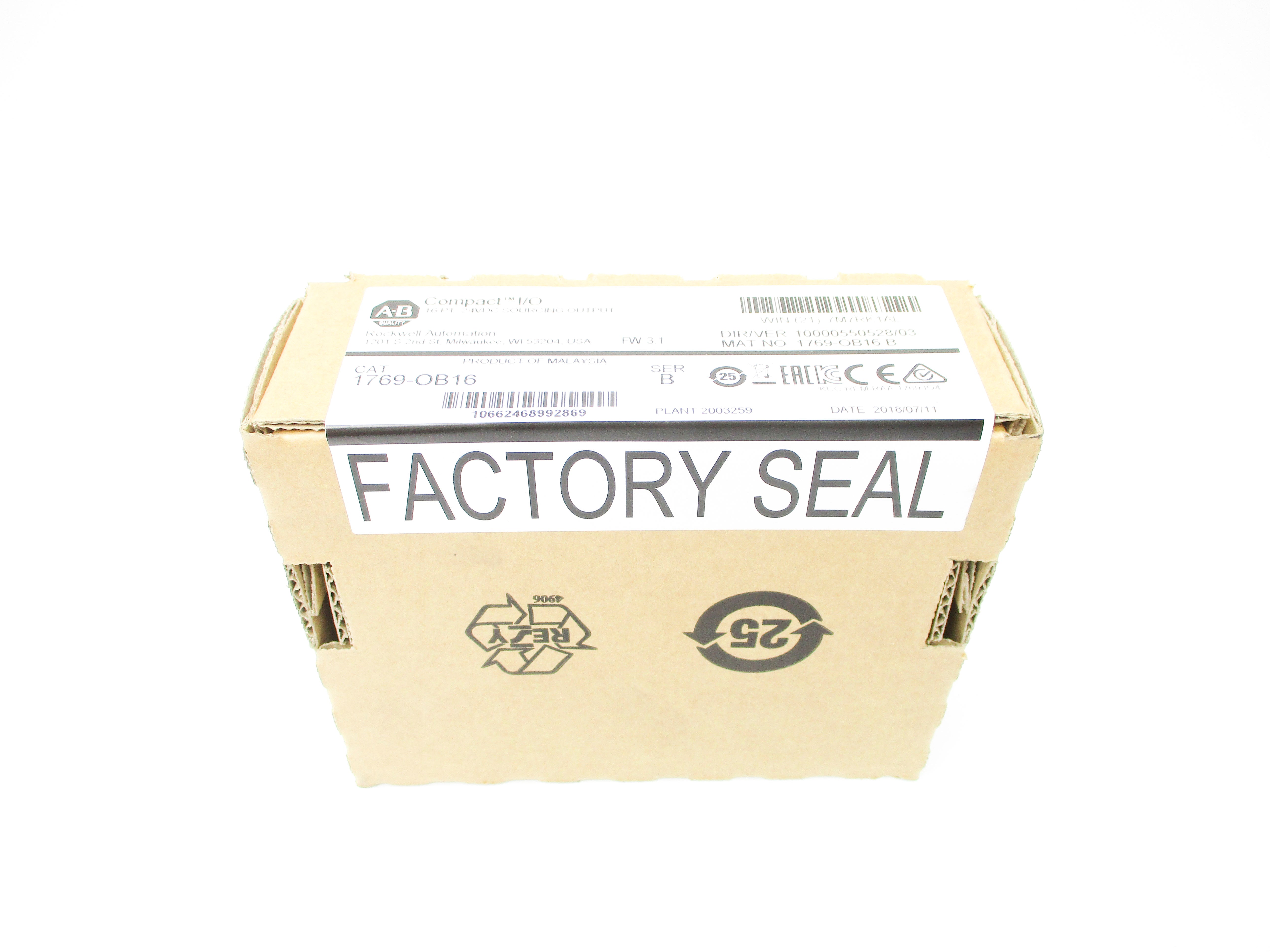 ALLEN BRADLEY 1769-OB16 SER. B F/W 3.1 DATE: 2018 NSFS