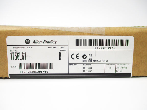ALLEN BRADLEY 1756-L61 SER. B F/W 1.10 NSMP