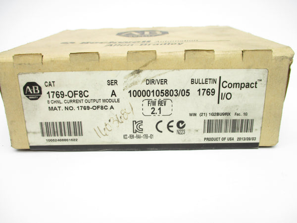 ALLEN BRADLEY 1769-OF8C SER. A F/W 2.1 24VDC NSMP