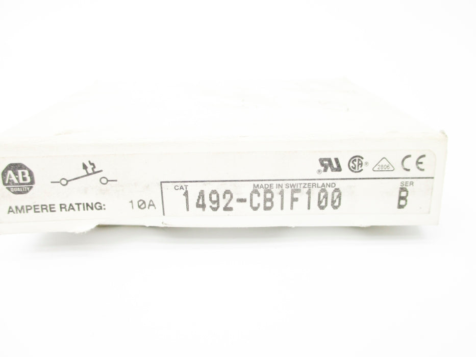 ALLEN BRADLEY 1492-CB1F100 SER. B 10A 277VAC NSMP