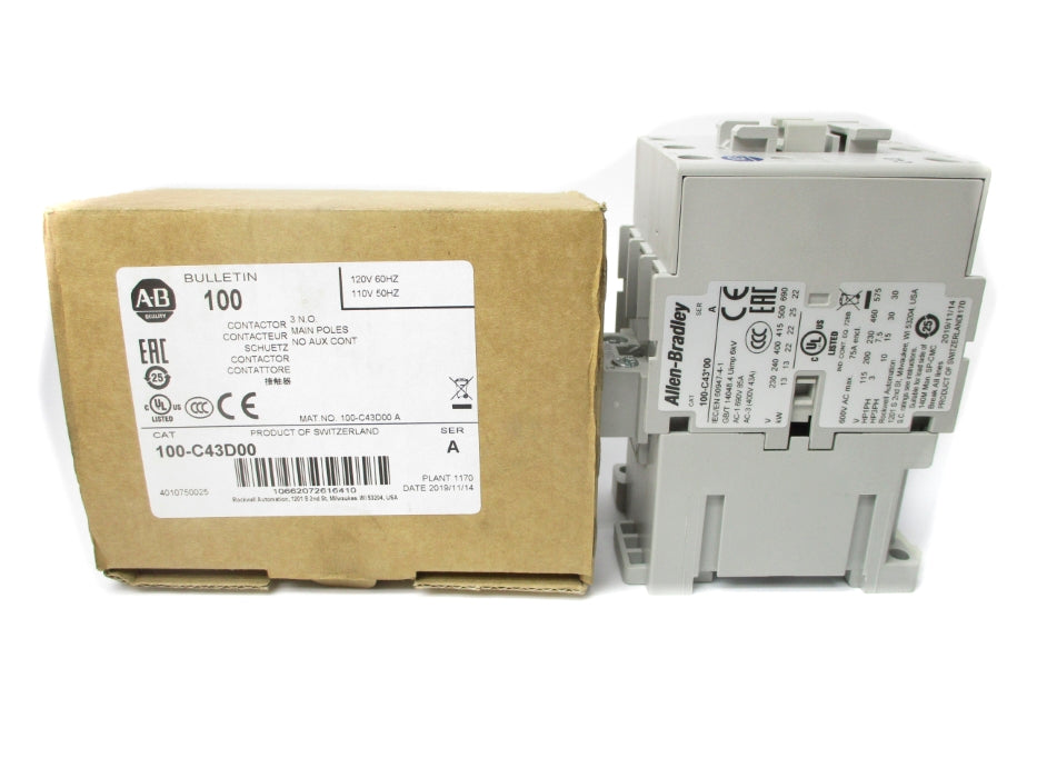 ALLEN BRADLEY 100-C43D00 SER. A 110/120V (BR/WH) NSMP