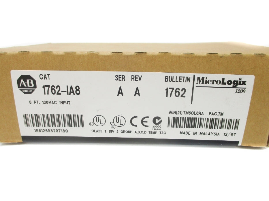 ALLEN BRADLEY 1762-IA8 SER. A DATE: 2007 NSFS