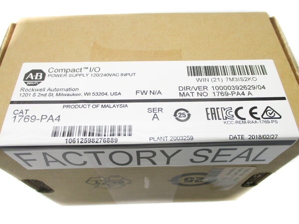 ALLEN BRADLEY 1769-PA4 SER. A DATE: 2018 NSFS