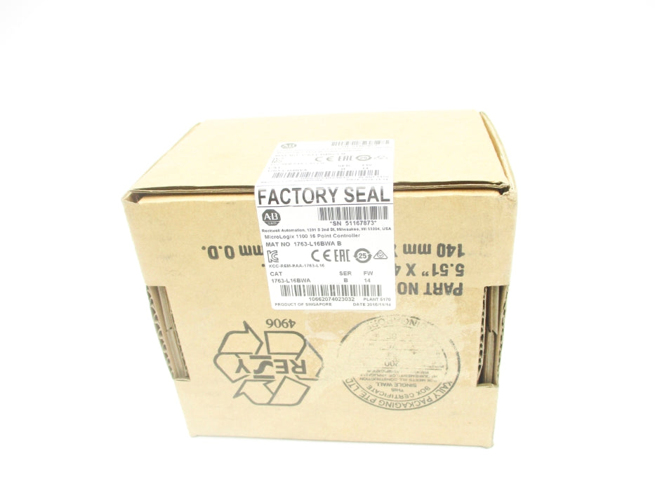 ALLEN BRADLEY 1763-L16BWA SER. B F/W 14 DATE: 2016 NSFS