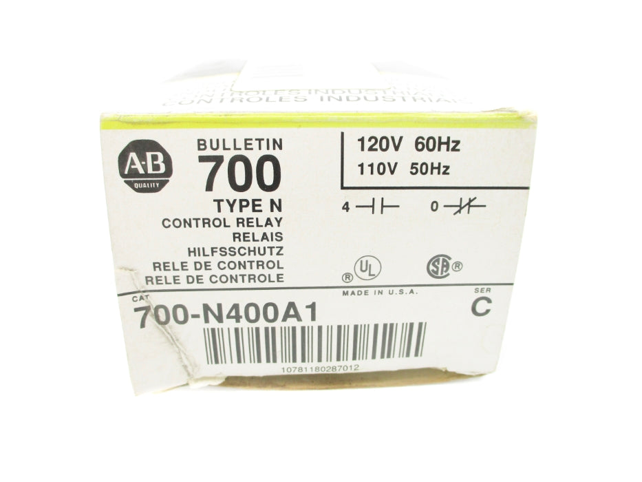 ALLEN BADLEY 700-N400A1 SER. C 110/120V 60A (BK/YL) NSMP