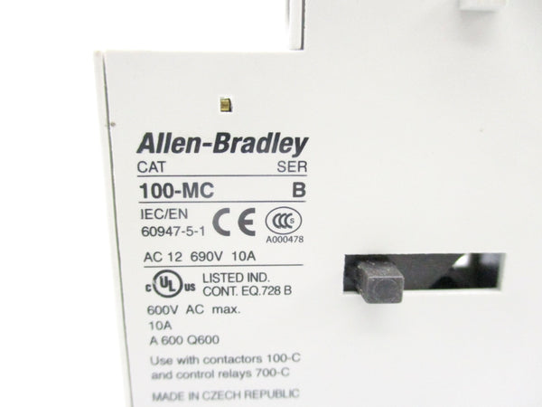 ALLEN BRADLEY 100-MCA02 SER. B 600VAC 10A NSNP