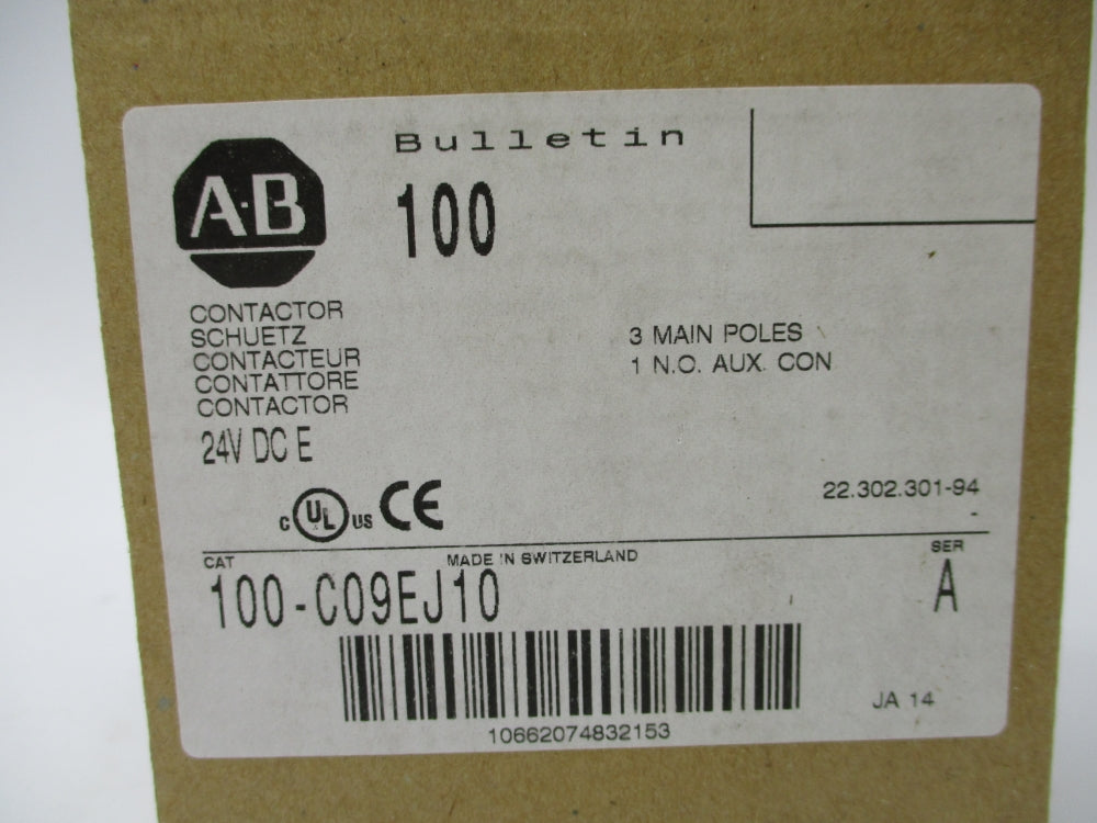 ALLEN BRADLEY 100-C09EJ10 SER. A 24VDC 32A (BR/WH) NSMP
