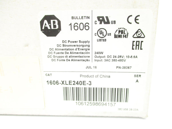 ALLEN BRADLEY 1606-XLE240E-3 SER. A 380-480V 0.9A NSMP