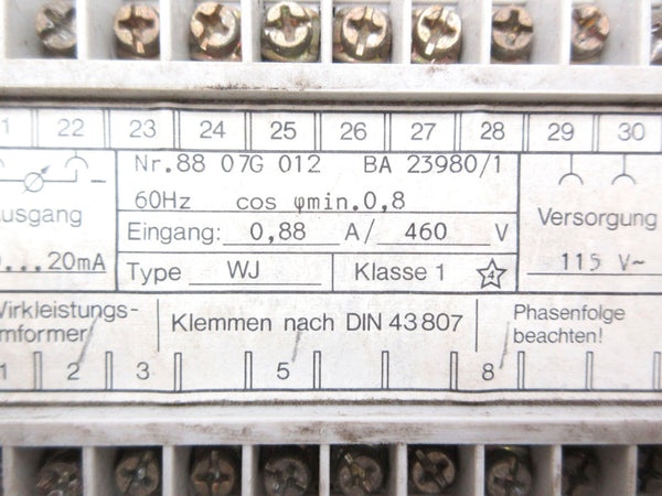 RELAY 8807G012 WJ 460V 0.88A UNMP