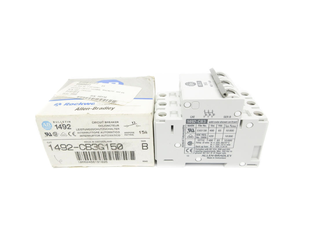 ALLEN BRADLEY 1492-CB3G150 SER. B 480VAC 15A NSMP