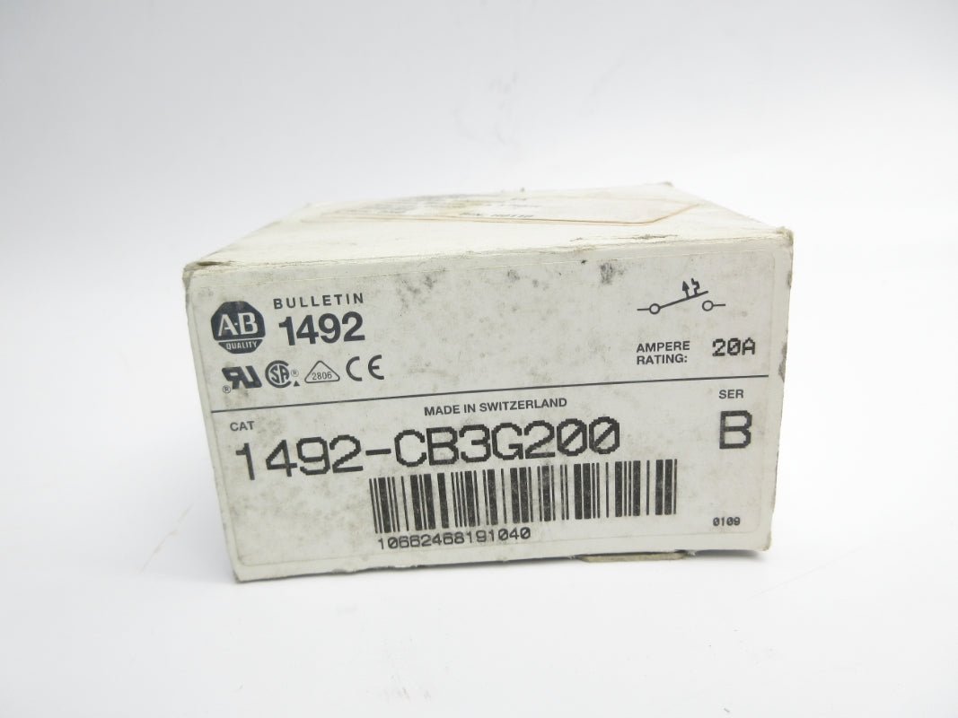 ALLEN BRADLEY 1492-CB3G200 SER. B 480VAC 20A NSMP