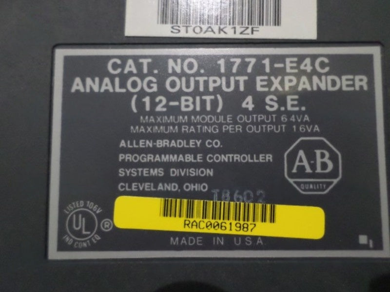 ALLEN BRADLEY 1771-E4C ANALOG OUTPUT EXPANDER  UNMP