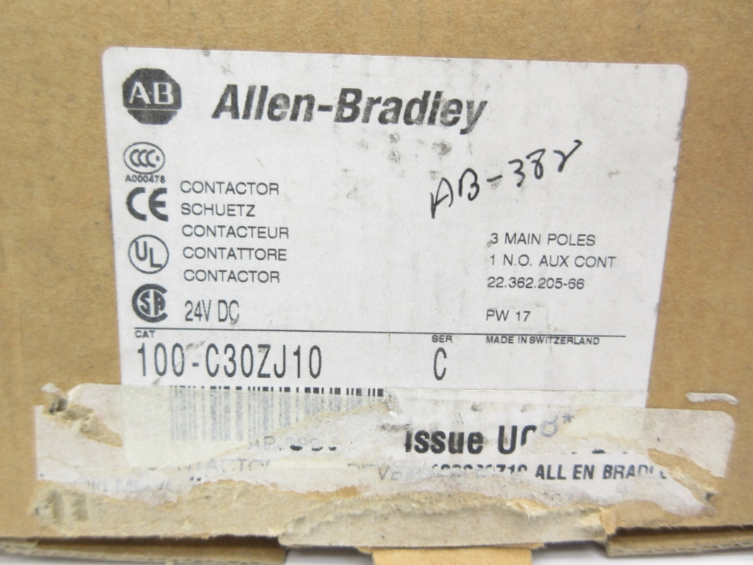 ALLEN BRADLEY 100-C30ZJ10 SER. C 24VDC 30A (BR/WH) NSMP