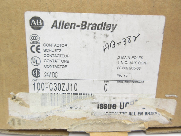 ALLEN BRADLEY 100-C30ZJ10 SER. C 24VDC 30A (BR/WH) NSMP