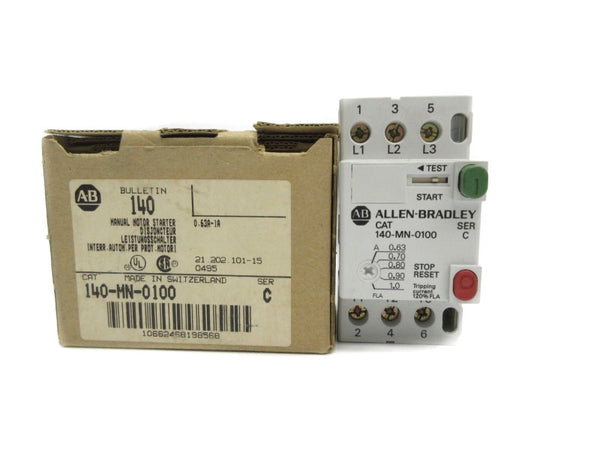 ALLEN BRADLEY 140-MN-0100 SER. C 600V 0.63-1A (BR/WH) NSMP
