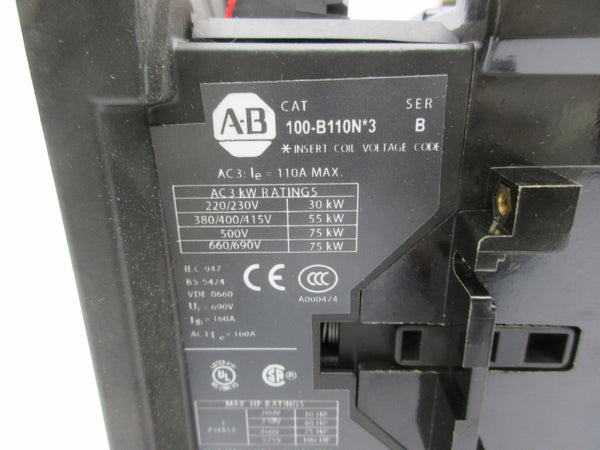ALLEN BRADLEY 100-B110ND3 SER. B 110/120V 110A NSNP