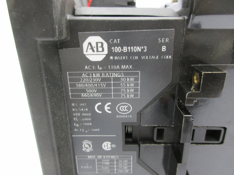 ALLEN BRADLEY 100-B110ND3 SER. B 110/120V 110A NSNP