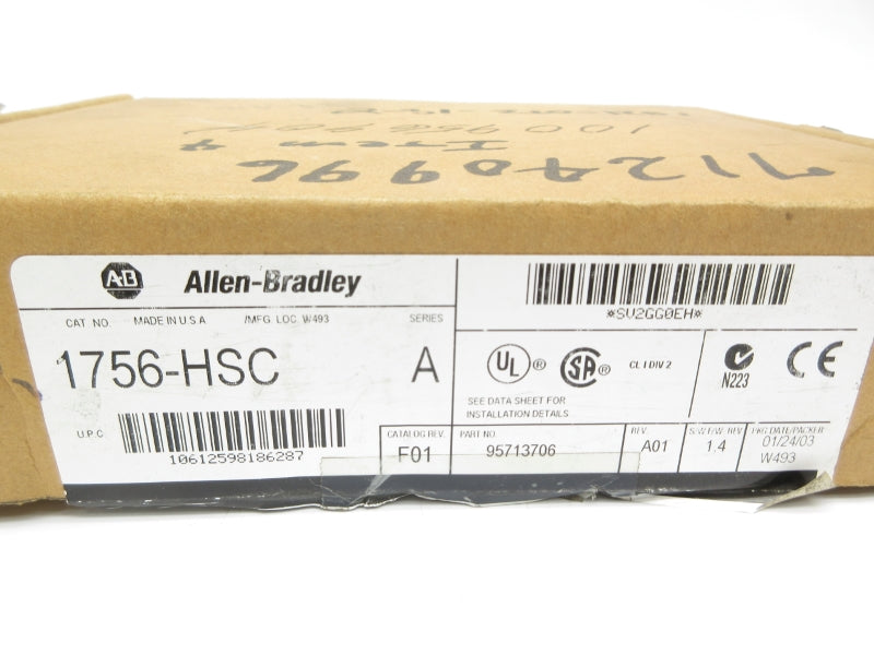 ALLEN BRADLEY 1756-HSC SER. A 24VDC F/W 1.4 NSMP