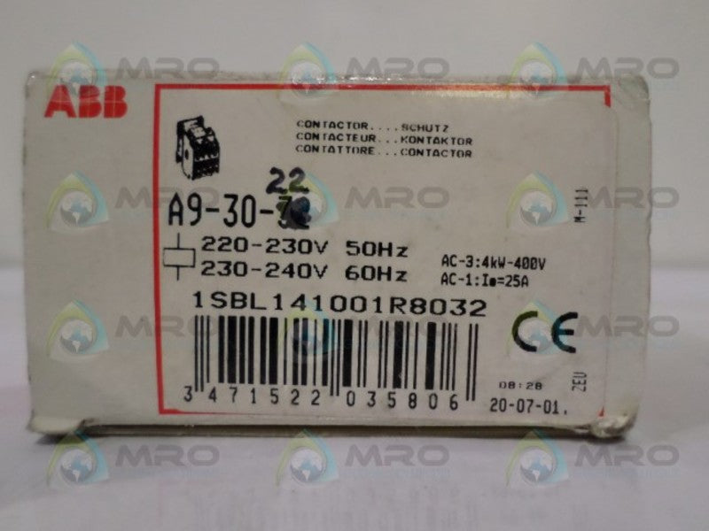 ABB A9-30-22 1SBL141001R8032 CONTACTOR NSMP