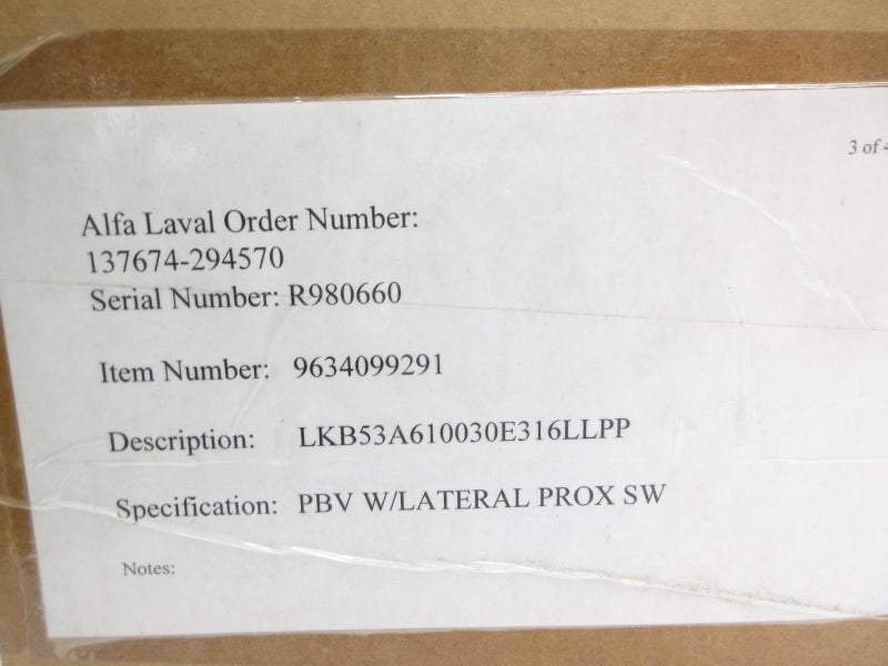 ALFA LAVAL LKB53A610030E316LLPP NSMP